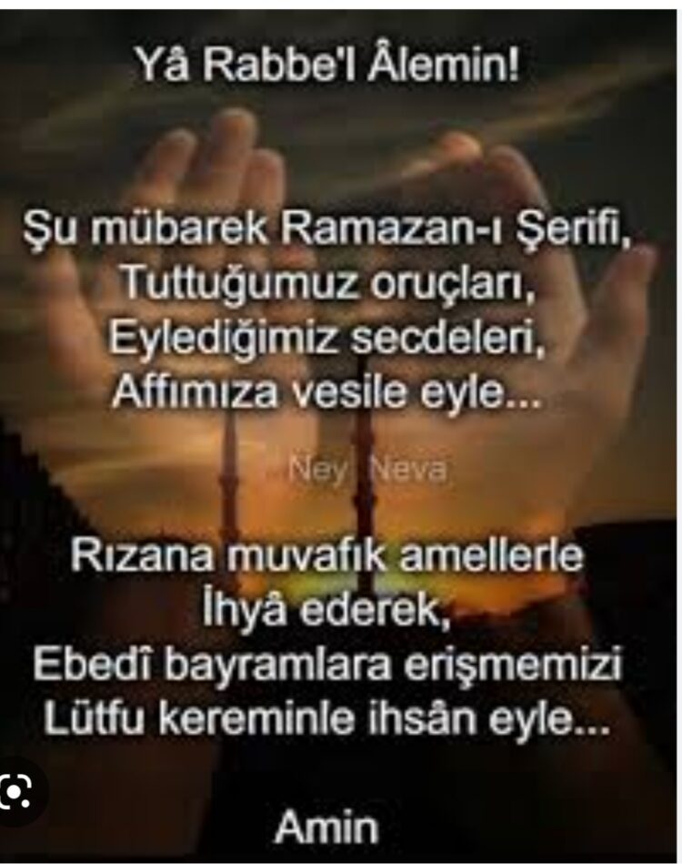 Tuttuğumuz Oruçlar Affımıza Vesile Olsun…Diyorum